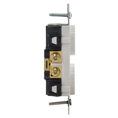 HUBBELL WIRING Hubbell CR20WHITR 20 Amp 125 Volt 2-Pole 3-Wire NEMA 5-20R White Straight Blade Duplex Receptacle