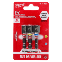 MILWAUKEE Milwaukee 49-66-4561 Magnetic Nut Driver Set 3-Piece 1/4 in 5/16 in 3/8 in 1-7/8 in