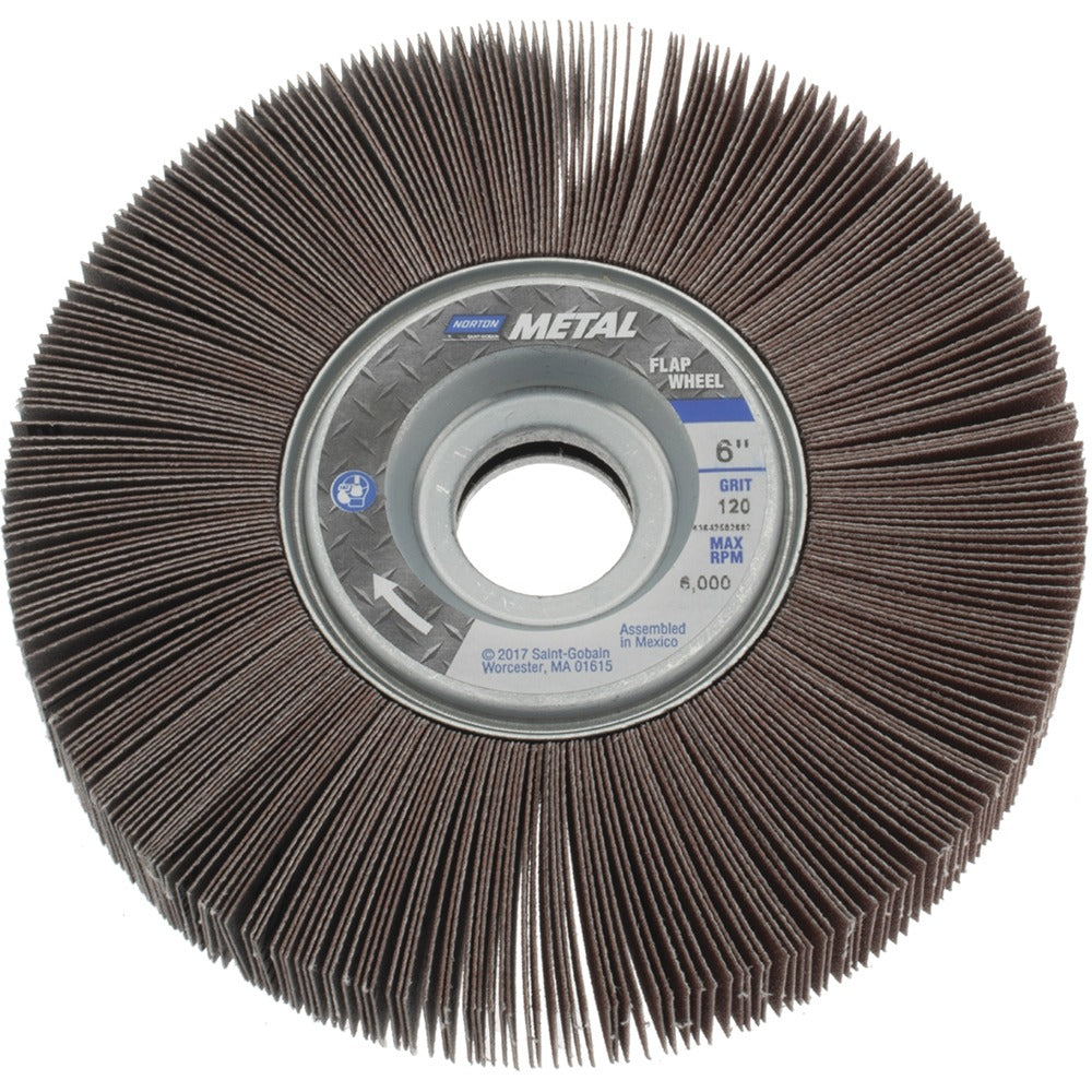 NORTON Norton 63642502682 Flap Wheel 120 Grit 6x1 Inches Aluminum Oxide