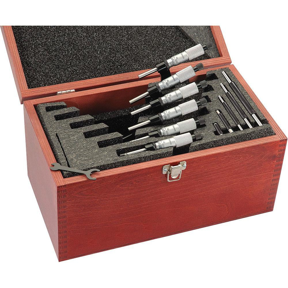 STARRETT Starrett 68044 Outside Micrometer Set 0-6 in 6 Pc