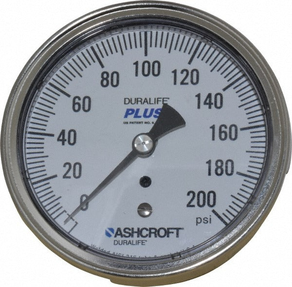 ASHCROFT Ashcroft 83190XLL Pressure Gauge 0-200 Psi 3.5in Mnpt