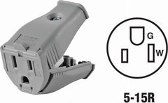 LEVITON Leviton Mfg Co 001-3W102-0GY Gray 15A Connector Plug