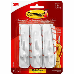3M 3M MMM170016ES Medium Utility Hooks Multi-Pack 6 Count