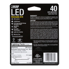 FEIT ELECTRIC Feit Electric BPA1540N/827/LED/2 Decorative Glass Filament A15 4.5W (Pack of 2) 40W