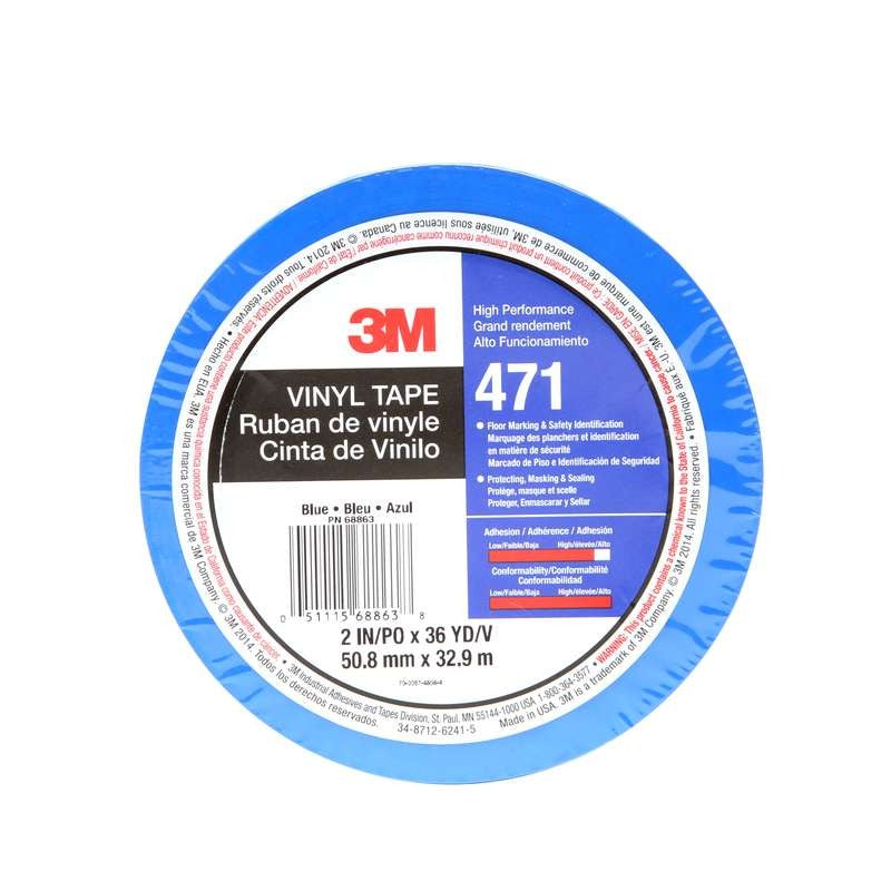 3M 3M 7100044656 Vinyl Tape 471 2 in x 36 yd (24 Rolls) 00051115688638