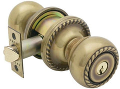EMTEK Emtek 5101RKUS7 Rope Knob Keyed Entry French Antique Brass