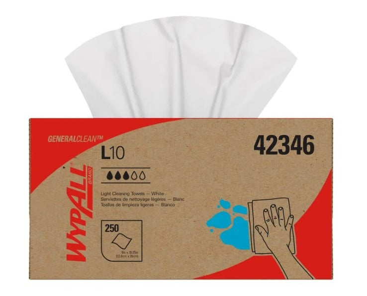 KIMBERLY-CLARK Kimberly-Clark 42346 Wypall L10 lightweight utility wipes (250 sheets/box, 24 boxes/case)