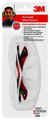 3M 3M 47010H1-DC Safety Glasses Black Red Flat Temple