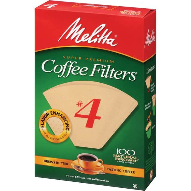MELITTA Melitta MLA624602 Super Premium No. 4 Coffee Filters (100 Pack)