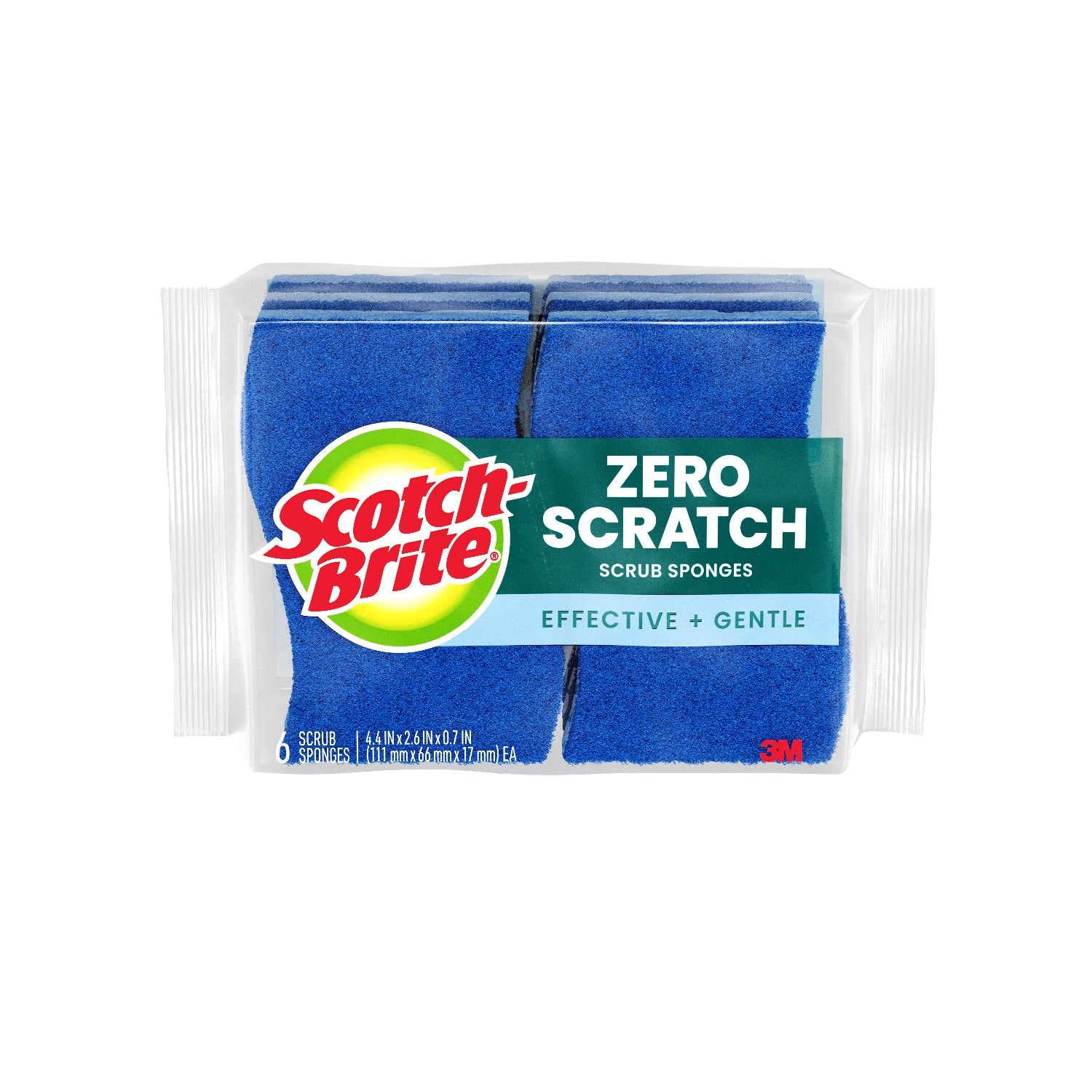 3M 3M 526-6 Scotch-Brite Zero Scratch Scrub Sponge (6 Pack) 7100332072