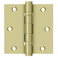 DELTANA Deltana DSB35B3-UNL Square Hinge 3.5x3.5 Unlacquered Brass