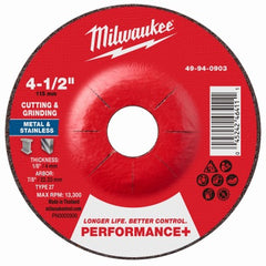 MILWAUKEE Milwaukee 49-94-0903 4.5 in Metal Cut Grind Wheel Type 27 25pk
