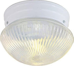 SATCO-NUVO Satco-Nuvo 76/251 1-Light Flush Mount Small Clear Ribbed Mushroom 60W (7.5 in)