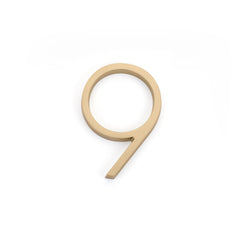 EMTEK Emtek 2839US4 House Number 9 Satin Brass Modern