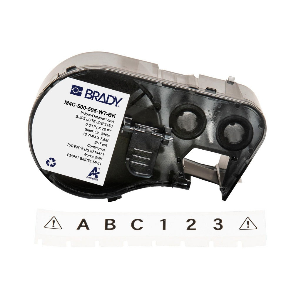 BRADY Brady 170818 Vinyl Label Cartridge 0.5 in Black White