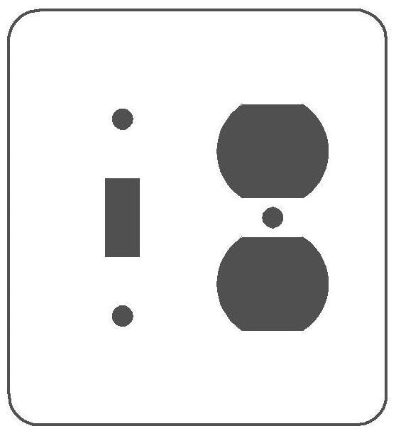MULBERRY METAL PRODUCTS Mulberry Metal Products 76532 Combination wallplate Princess size (5 in H x 4.562 in W)