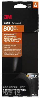 3M 3M Company 3022 800 Grit Wet or Dry Automotive Sandpaper 5 Pack
