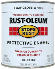 RUST-OLEUM Rust-oleum 7797502 Stops Rust Enamel White Semi-gloss Qt