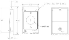 MULBERRY METAL PRODUCTS Mulberry Metal Products 30526 Self-Closing Cover 1-Gang (FS Mount)