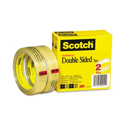 3M 3M MMM6652P3436 Permanent double-sided tape 3/4 inches x 36 yd (2 pack) 665-2P34-36