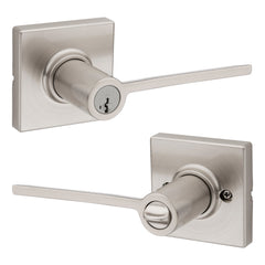 KWIKSET Kwikset 405LRLSQT-15S Ladera Entry Lock Smartkey Satin Nickel