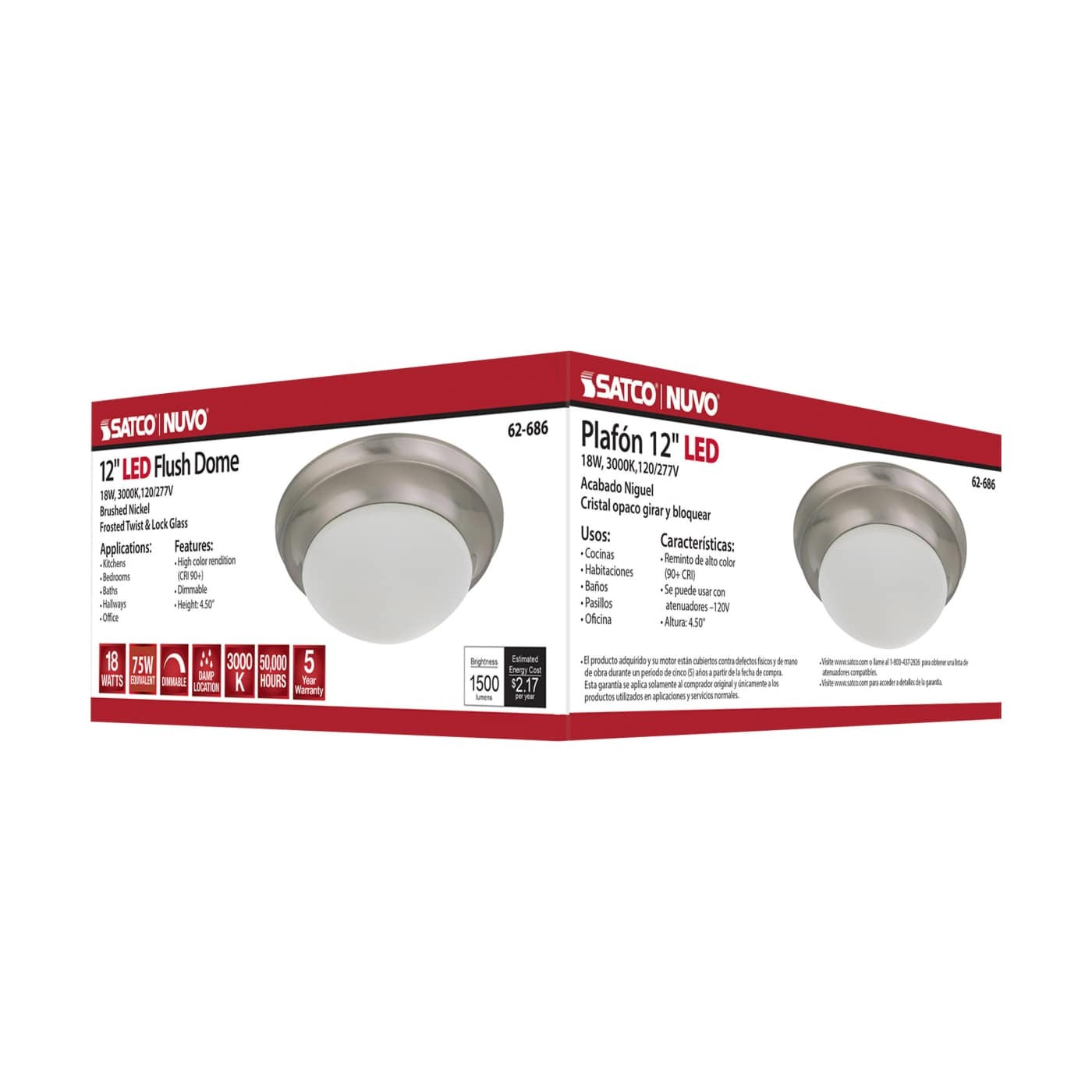 SATCO-NUVO Satco-Nuvo 62/686 LED Twist & Lock Flush Mount 18W (12 in) 20415369