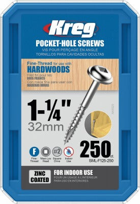KREG Kreg Tool Company SML-F125-250 Pocket Hole Screws 250ct