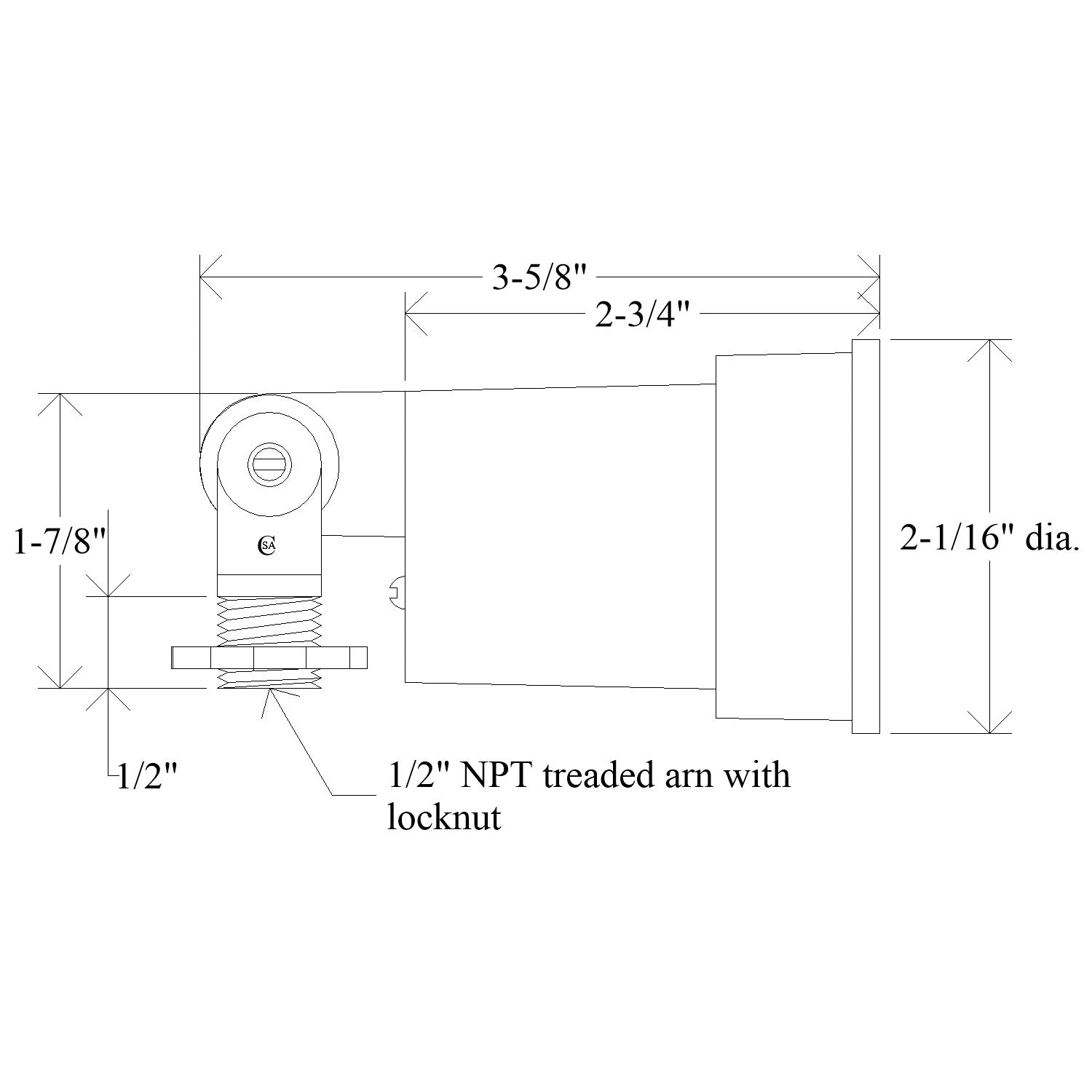 MULBERRY METAL PRODUCTS Mulberry Metal Products 30001W Outdoor Lampholder 75 to 150 Watt (1/2 Inch Threaded Stem) 30001W