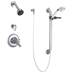 DELTA FAUCET Delta Faucet T17TH335 Universal Dual Shower Trim Diverter Hand Shower and Grab Bar