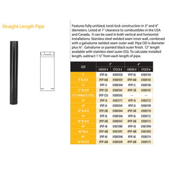 DURAVENT Duravent 4PVP-48 4 inches x 48 inches PelletVent Pro Galvalume Pellet Stove Chimney Pipe