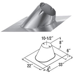 DURAVENT Duravent 8DT-F12 Roof Flashing DuraTech Adjustable 8 Inch Galvalume 7/12-12/12 Inch