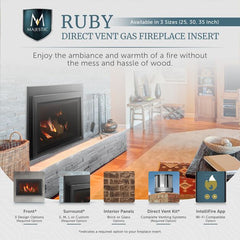 MAJESTIC Majestic RUBY30IL Ruby Medium Direct Vent Gas Insert with Intellifire Touch Ignition System - LP 30 inches