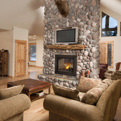 Napoleon Hearth Napoleon Hearth Bhd4stn Ascent Multi-View See Clear Through Direct Vent Gas Fireplace with Log Set, 45-Inch