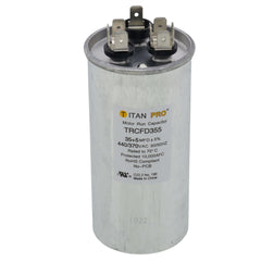 TITAN PRO Titan Pro TRCFD355 Round Motor Dual Run Capacitor, 35/5 Microfarad Rating, 370-440VAC