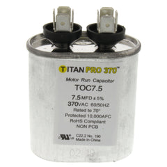 TITAN PRO Titan Pro TOC7.5 Motor Run Capacitor 7.5 MFD 370V Oval