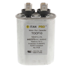 TITAN PRO Titan Pro TOCF10 Oval Motor Run Capacitor 10 Microfarad 370-440VAC