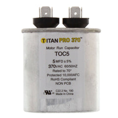 TITAN PRO Titan Pro TOC5 Run Capacitor 5 MFD 370 Volt Oval