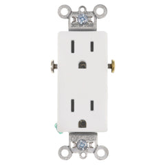 LEGRAND Pass & Seymour 26242-W Heavy-Duty Decorator Spec Grade Duplex Receptacle Side Wire 15A 125V