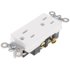 LEGRAND Pass & Seymour 26242-W Heavy-Duty Decorator Spec Grade Duplex Receptacle Side Wire 15A 125V