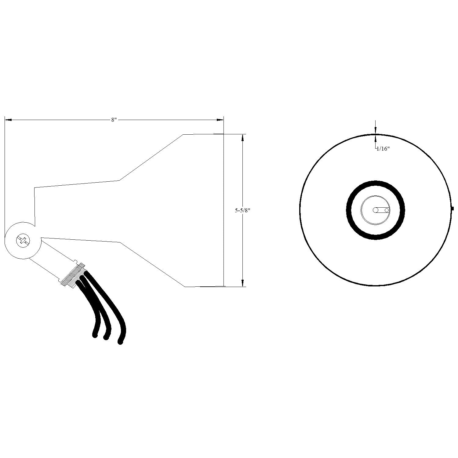 MULBERRY METAL PRODUCTS Mulberry Metal Products 30060 Lampholder Shade Combo 75-150W (5.5 inch Hood)