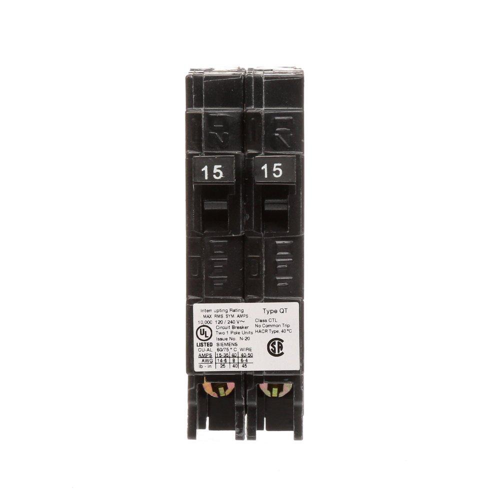 SIEMENS Siemens Q1515 Breaker Ckt Case Mld 120VAC 15A 10KA