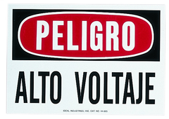 IDEAL INDUSTRIES Ideal Industries 44-865 Safety Sign Danger High Voltage Spanish 10 x 7 Inch