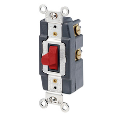 LEVITON Leviton 1257R Toggle Switch, Single-Pole, Quiet Switch, Extra Heavy Duty Spec Grade, Grounding