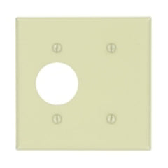 LEVITON Leviton 88085 2-Gang 1-Blank 1-Single 1.406-Inch Diameter Device Combination Wallplate