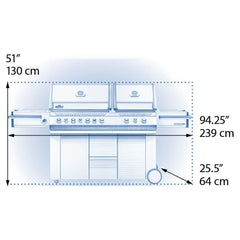 NAPOLEON BBQ Napoleon Bbq PRO825RSBINSS-3 Classic Prestige PRO 825 Natural Gas Grill 123,000 BTU