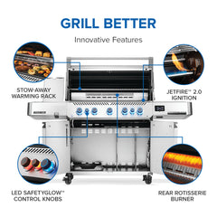 NAPOLEON BBQ Napoleon Bbq P665VXRSIBNSS Prestige® 665 Connected RSIB with Infrared Side and Rear Burner 94,000 BTU
