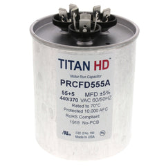 TITAN HD Titan Hd PRCFD555A motor dual run cap, 55/5 mfd, 440v, round