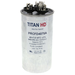 TITAN HD Titan Hd PRCFD4075A 40/7.5 MFD Round Dual Motor Run Capacitor (440/370V)