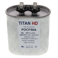 TITAN HD Titan Hd POCF50A Oval Motor Run Capacitor 50 Microfarad Rating 440VAC Voltage
