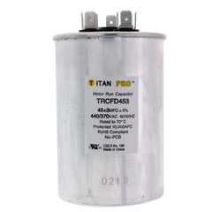 TITAN PRO Titan Pro TRCFD453 Round Motor Dual Run Capacitor 45/3 Microfarad Rating 370-440VAC Voltage